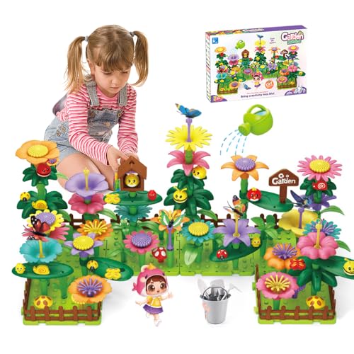 KBIBCK Blumengarten Spielzeug ab 3 Jahre Mädchen, Blumen Steckspiel, DIY Bouquet Sets, Blumen Garten Gebäude Spielzeug für Mädchen, Kunst Blumenarrangement Geschenk für Kinder (191PCS) KBIBCK Blumengarten Spielzeug ab 3 Jahre Mädchen, Blumen Steckspiel, DIY Bouquet Sets, Blumen Garten Gebäude Spielzeug für Mädchen, Kunst Blumenarrangement Geschenk für Kinder (191PCS) von KBIBCK