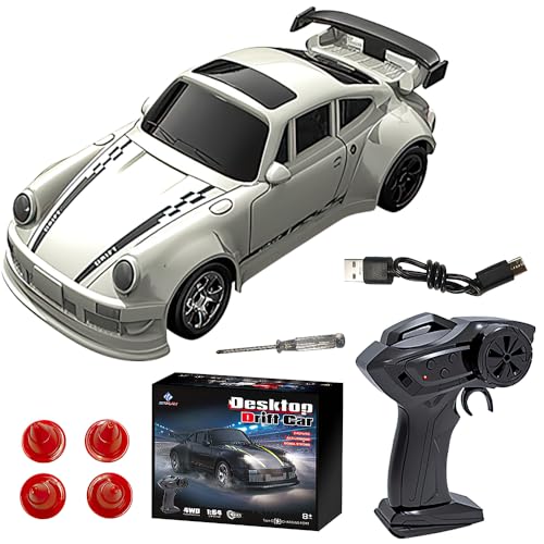 KBIBCK Mini RC Drift Car, 1:64 Ferngesteuertes Auto, 2,4Ghz 4WD Spielzeugauto Drift RC Car mit Licht für Jungen Mädchen und Erwachsene Geschenk, Blau (Weiß) KBIBCK Mini RC Drift Car, 1:64 Ferngesteuertes Auto, 2,4Ghz 4WD Spielzeugauto Drift RC Car mit Licht für Jungen Mädchen und Erwachsene Geschenk, Blau (Weiß) von KBIBCK