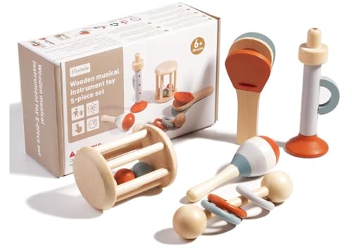 KBIBCK 5 Stück Musikinstrumente für Kinder, Baby-Musikinstrumente, Musikinstrumente Musical Instruments Set, Baby Musikinstrumente, Schlagzeug Set, Montessori Spielzeug ab 3 Jahre von KBIBCK