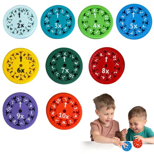 KBIBCK 9 Stück Mathe Fakten Fidgets Spinners, Math Fact Fidgets Spinners, Math Fidget Spinner, Math Fidget Spinners Games, Rechnen Lernen für Kinder & Kleinkind von KBIBCK