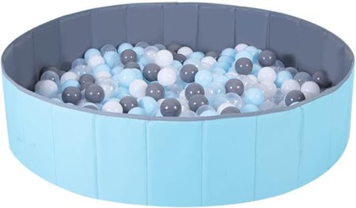 KBIBCK Baby Bällebad, 80 cm Kinder-Spiel-Bällebad, zusammenklappbarer Kinder-Ozean-Ballpool, tragbarer Ozean-Bällebad, runder Bällebad für Baby, Kleinkind, Jungen, Mädchen, drinnen und draußen (Blau) von KBIBCK