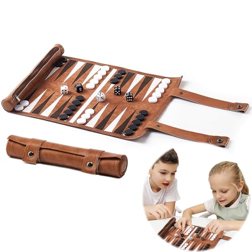 KBIBCK Backgammon Spiel Set, Reise Backgammon, Backgammon Brettspiel, Brettspiel mit Schachfiguren und Würfeln, Tragbares Reise Backgammons Set für Erwachsene, Kinder, Camping-Enthusiasten (32 x 26cm) KBIBCK Backgammon Spiel Set, Reise Backgammon, Backgammon Brettspiel, Brettspiel mit Schachfiguren und Würfeln, Tragbares Reise Backgammons Set für Erwachsene, Kinder, Camping-Enthusiasten (32 x 26cm) von KBIBCK