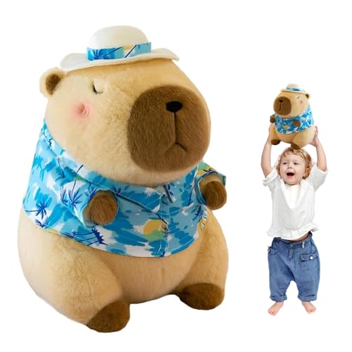 KBIBCK Capybara Kuscheltier, 30cm Capybara Stofftier mit Sonnenhut & Blumenhemd, Niedlichen Wasserschwein Kuscheltier, für Auto, Sofa, Kinderzimmer KBIBCK Capybara Kuscheltier, 30cm Capybara Stofftier mit Sonnenhut & Blumenhemd, Niedlichen Wasserschwein Kuscheltier, für Auto, Sofa, Kinderzimmer von KBIBCK