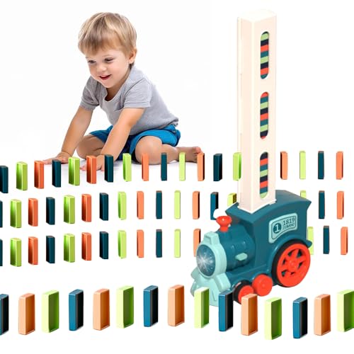 KBIBCK Domino Zug Spielzeug Set, Domino Zug Set mit 200 Stück Domino Bausteine, Automatischer Domino Zug mit Licht und Ton, Dominoes Automatic Pädagogisches Spielzeug für Mädchen Jungen ab 3 Jahren(B) KBIBCK Domino Zug Spielzeug Set, Domino Zug Set mit 200 Stück Domino Bausteine, Automatischer Domino Zug mit Licht und Ton, Dominoes Automatic Pädagogisches Spielzeug für Mädchen Jungen ab 3 Jahren(B) von KBIBCK