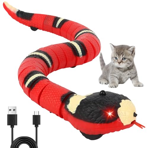 KBIBCK Elektrisches Schlangenspielzeug, Smart Sensing Schlange Spielzeug, Katzenspielzeug Schlange USB, Elektrisches Schlange Spielzeug, Intelligente Schlangenspielzeug für Streich, Kinder, Haustiere von KBIBCK