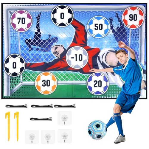 KBIBCK Fußball Spielset für Kinder 3 4 5 6 7 8, Kinder Fußball Spielset, Weich Flanell Fußballtore, Fußbälle mit Klettbällen, Fussball Geburtstag Geschenke für Jungen Mädchen von KBIBCK