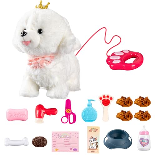 KBIBCK Hund Spielzeug Kinder, Interaktiver Welpe Hund mit Leine, Läuft, Bellt und Wedelt mit dem Schwanz, Inklusive Spielzeug Hundezubehör, Geschenk Jungen Mädchen für Geburtstag Weihnachten (Weiß) KBIBCK Hund Spielzeug Kinder, Interaktiver Welpe Hund mit Leine, Läuft, Bellt und Wedelt mit dem Schwanz, Inklusive Spielzeug Hundezubehör, Geschenk Jungen Mädchen für Geburtstag Weihnachten (Weiß) von KBIBCK