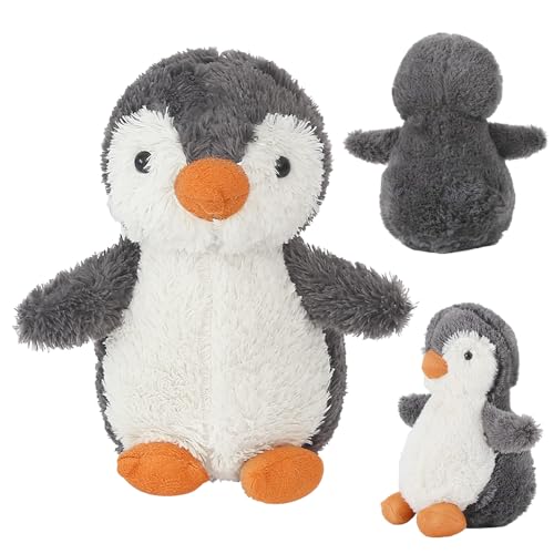 KBIBCK Kuscheltier Pinguin Plüschtier für Kinder, Pinguin Stofftier Plüschtier, Kuscheltier Plüschpuppen Pinguin, Geschenk für Jungen Mädchen Babys(Grauer Plüschpinguin 23cm) von KBIBCK