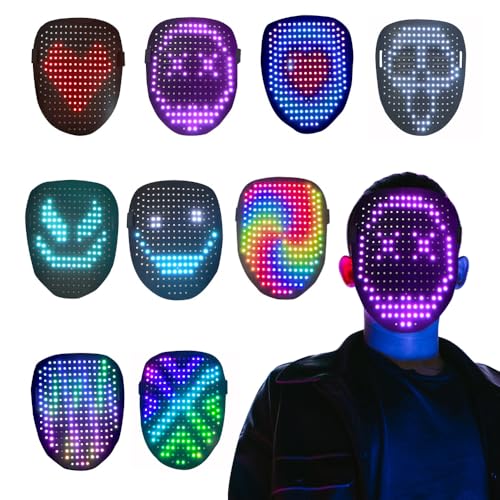 KBIBCK LED-Maske mit Gestenerkennung, LED Maske Gesicht Halloween, LEDs Leuchtmaske mit 50 Statischen & Dynamischen Bildern, Wiederaufladbare LEDLeuchtende Maskes für Cosplay Maskerade Halloween Party KBIBCK LED-Maske mit Gestenerkennung, LED Maske Gesicht Halloween, LEDs Leuchtmaske mit 50 Statischen & Dynamischen Bildern, Wiederaufladbare LEDLeuchtende Maskes für Cosplay Maskerade Halloween Party von KBIBCK