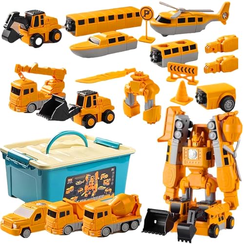 KBIBCK Magnetische Transform Spielzeug für Kinder, Verformung Roboter Auto Spielzeugset, Transformation Roboter Kinder, Magnetische Bauwelt Fahrzeuge Für Im Alter Von 3 4 5 6 (35pcs) von KBIBCK