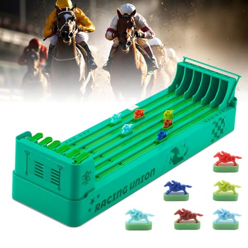 KBIBCK Pferderennen Spiel Elektrisch, Horse Racing Game, Tischspiel Pferderennen, Pferderennen Brettspiel mit 6 Pferde, Pferderennen Tischspiel, Tabletop-Pferderennen-Spiel für Familien Partys von KBIBCK