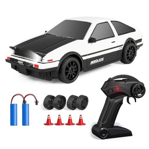KBIBCK RC Drift Car, 1:24 Rennauto Ferngesteuert, 25km/H 4WD 2,4 GHz Ferngesteuertes Drift Auto mit Led-Leuchten, Reifen und Straßensperren, Fernsteuerung Mini RC Car für Erwachsene und Kinder (Weiß) KBIBCK RC Drift Car, 1:24 Rennauto Ferngesteuert, 25km/H 4WD 2,4 GHz Ferngesteuertes Drift Auto mit Led-Leuchten, Reifen und Straßensperren, Fernsteuerung Mini RC Car für Erwachsene und Kinder (Weiß) von KBIBCK