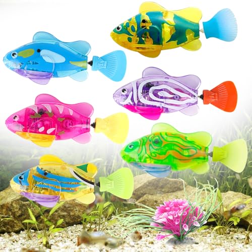 KBIBCK Robo Fish, 6 Stück Robo Fisch, Roboter Fisch Badewanne Spielzeug Elektrisch, Elektrische Fische mit Leuchtende, Batteriebetrieben, Wiederverwendbare für Kinder Haustiere Pool (6) KBIBCK Robo Fish, 6 Stück Robo Fisch, Roboter Fisch Badewanne Spielzeug Elektrisch, Elektrische Fische mit Leuchtende, Batteriebetrieben, Wiederverwendbare für Kinder Haustiere Pool (6) von KBIBCK