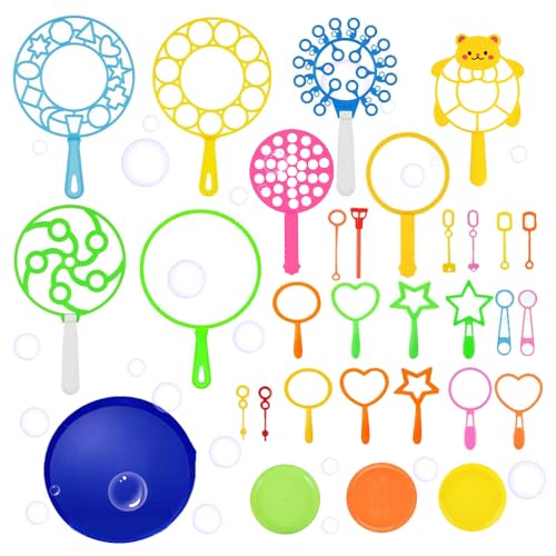 KBIBCK Seifenblasen Set für Kinder, 31 Stück Kinder Seifenblasen Blase,Groß Seifenblasen Stab,Buntes Bubble Maker Spiele für Sommer Outdoor Spiele,für Outdoor Spiele, Kindergeburtstag, Partys,Hochzeit KBIBCK Seifenblasen Set für Kinder, 31 Stück Kinder Seifenblasen Blase,Groß Seifenblasen Stab,Buntes Bubble Maker Spiele für Sommer Outdoor Spiele,für Outdoor Spiele, Kindergeburtstag, Partys,Hochzeit von KBIBCK