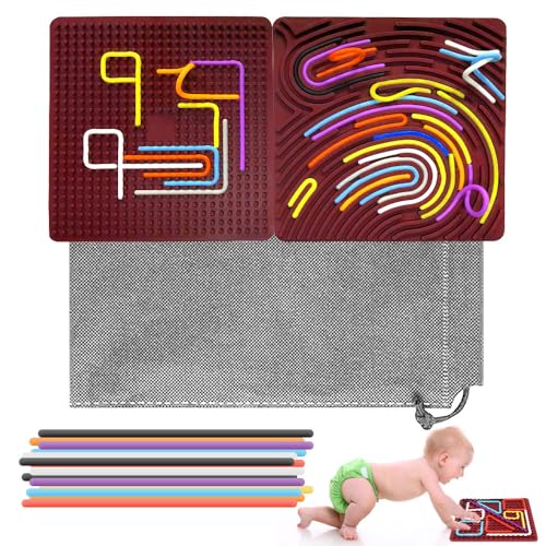 KBIBCK Sensorik Activity Board, Silikon Sensory Fidget Spiel Toys, Doppelseitiges Aktivitätsbrett Sensorisches, ADHD und Autismus, Erwachsene zur Beruhigung, Angstzuständen, Activity Board Montessori von KBIBCK