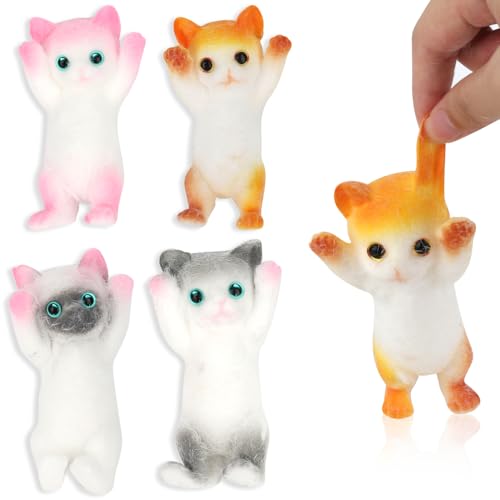 KBIBCK Squeeze Toy, 4 Stück Taba Squishy Katze Toy, Fufu Squishy, Katze Squishy Toy, Niedlich Anti Stress Spielzeug Squishy, Squishy Cat Toy, Fidget Spielzeuge Geschenk für Kinder und Erwachsene von KBIBCK