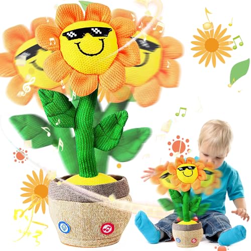 KBIBCK Sprechender Kaktus, Singender Kaktus, Kaktus Spielzeug, Tanzender Kaktus Plüschtiere, Kaktus Plüsch Spielzeug, Sprechende Sonnenblume, 200 Lieder, Geschenke für Kinder und Heimdekoration von KBIBCK