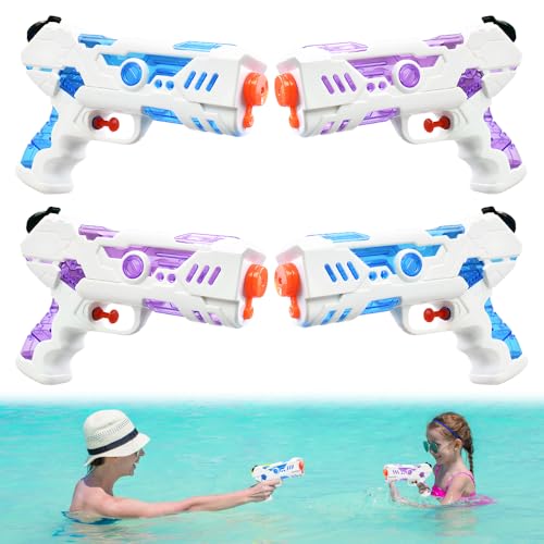KBIBCK Wasserpistole für Kinder, 4 Stück Wasserpistole Spielzeug Klein, Wasserspritzpistole mit Großer Reichweite bis zu 3-5 Meter, Super Squirt Guns für Kinder Erwachsener Sommerpartys im Freien KBIBCK Wasserpistole für Kinder, 4 Stück Wasserpistole Spielzeug Klein, Wasserspritzpistole mit Großer Reichweite bis zu 3-5 Meter, Super Squirt Guns für Kinder Erwachsener Sommerpartys im Freien von KBIBCK