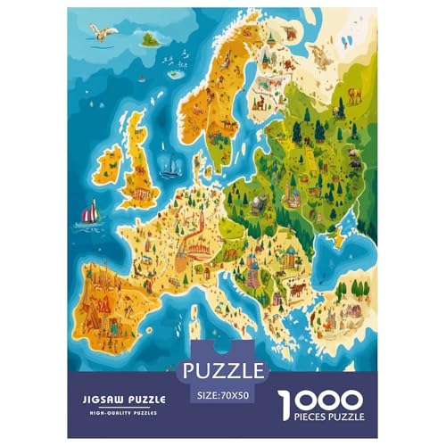 Europäische Karte Puzzle 1000 Teile Schwer Puzzle Spielzeug Pädagogisches Spiel Impossible Herausforderungsspielzeug Für Erwachsene Und Kinder Ab 14 Jahren 70x50cm/1000pcs Europäische Karte Puzzle 1000 Teile Schwer Puzzle Spielzeug Pädagogisches Spiel Impossible Herausforderungsspielzeug Für Erwachsene Und Kinder Ab 14 Jahren 70x50cm/1000pcs von KBLDYAFB