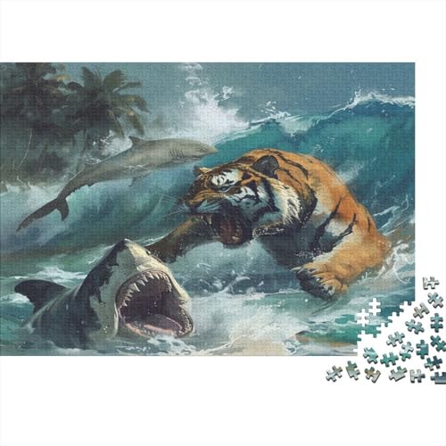 Tiger 1000 Teile Puzzle Für Erwachsene, Hochwertige Recycelbare Materialien Und Druck Puzzlespiel, Familienspiel, Geschenk Für Liebhaber Oder Freunde Puzzel 1000pcs (75x50cm) von KBLDYAFB