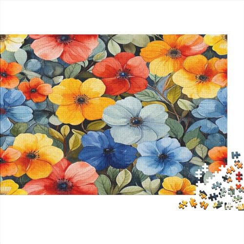 Watercolor Blumes Puzzlespiel 1000 Teile Jigsaw Puzzle 1000 Puzzle FüR Erwachsene Kinder Senioren Erwachsenen Puzzlespiel Puzzel 1000pcs (75x50cm) von KBLDYAFB