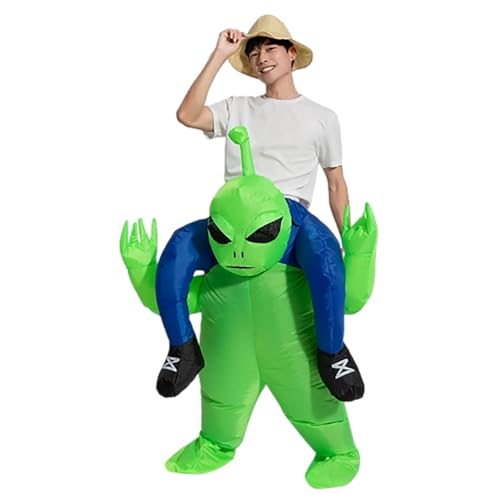 KBOPLEMQ Aufblasbares Kostüm Alien Arry People für Erwachsene Karneval Kostüme Halloween Kostüme für Männer Halloween Grün Kostüm Lustiges Blow Up Kostüm Cosplay für Party von KBOPLEMQ