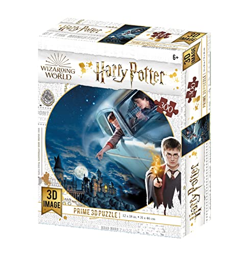 PRIME 3D 33011 Potter-Harry Flying Over Hogwarts Anglia Ron Linsenpuzzle im Ford An, bunt, 46cm x 31cm von PRIME 3D