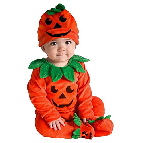 My First Halloween Outfit Baby Halloween Kostüm Kürbis Halloween Kürbis Kostüm Kinder Baby Strampler Baby Mädchen Kleidung Schwarzes Kleid Halloween Mädchen Weihnachtskostüm Baby von KCDING