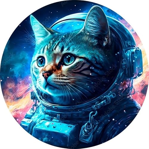 3D-Puzzle aus Holz: – Personalisiertes Puzzle, kein Kleber erforderlich, wiederverwendbares Puzzle(Space Cat A4) von KCHYCV