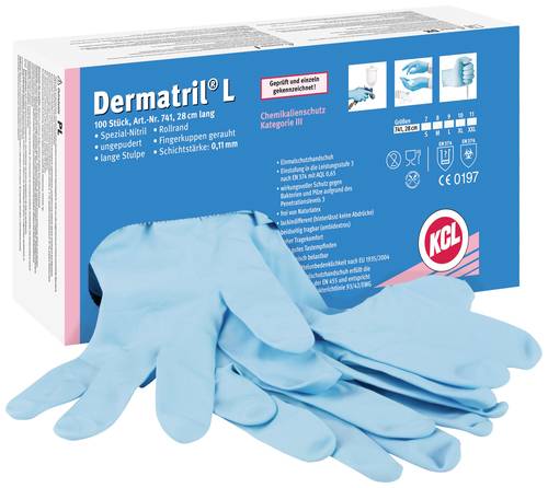 KCL Dermatril L 741 074110081C 100 St. Einweghandschuh Größe (Handschuhe): 10 EN 455 von KCL