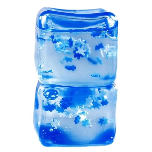 KDAMGOQE 2 PCs Eiswürfel Zappel Spielzeug Stressabbau Exquisite Schneeflocken -Eiswürfel Stress Ball Flexible Tragbares Zappel -Squeeze -Spielzeug für Kinder, Erwachsene Geschenk Ice Cube Stress Ball von KDAMGOQE