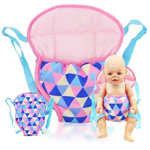 Babypuppenträger für kleine Mädchen, Stoff 18 -Zoll -Puppenträger mit verstellbarer Schnalle, einfaches Einlegen und Abnehmen von Babypuppenträger für Mädchen zufällige Farbe, 18 -Zoll -Puppenträger von KDAMGOQE