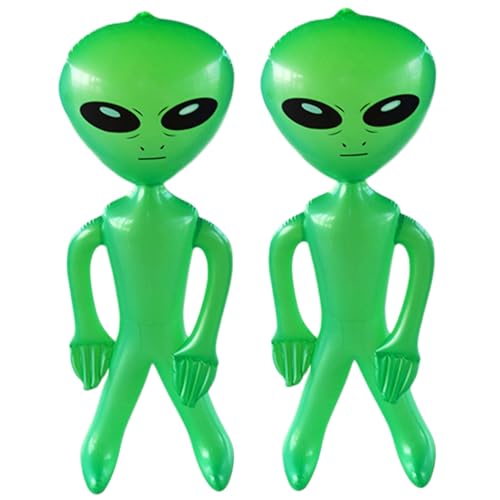 KDAMGOQE Blow Up Alien 2 PCs aufblasbare Alien 59.1 in grünem lustigen PVC Blow Stehende Alienballons Anti-Leak Party Decor Alien Spielzeug für Halloween-Geburtstagsfeier-Vorräte von KDAMGOQE