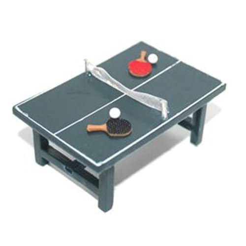 KDAMGOQE 1:12 Miniatur -Tischtennis, Harz Mini Table Tennis Mini Sports Dollhouse Möbel für DIY Dollhouse Dekoration Zubehör, Mini -Tischtennis von KDAMGOQE