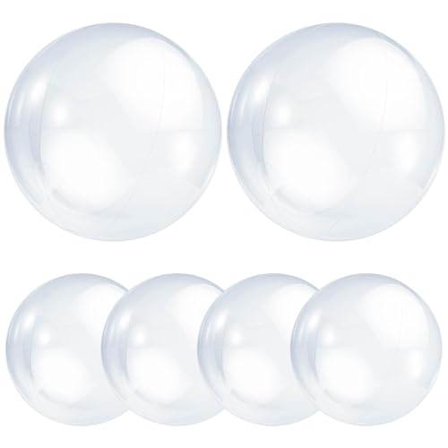 KDAMGOQE Beach Ball 6pcs klare Strandbälle aufblasbarer Ball 16 '' Giant Beach Ball PVC Blow Ball Transparent Swimming Pool Ball für Sommer Beach Pool Party Gefälligkeiten von KDAMGOQE