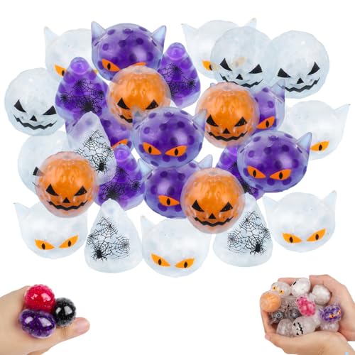 KDAMGOQE Halloween Stress Bälle Halloween Mini Stress Ball 36 PCs für Halloween -Party -Taschen Füllungen für Girl Boy Mini Squeeze Bälle mit Wasserperlen, um Abhilfe für Halloween -Party -Gefälligk von KDAMGOQE