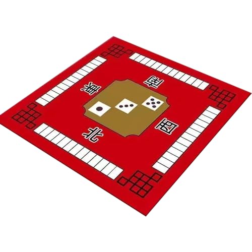 KDAMGOQE Mahjong MAT Anti-Slip Mahjong Tabelle MAT 31.5X31.5 '' Rauschreduktion Mahjong Matte für Table Wear-Resistant Mahjong Game Matte für Party-Poker, Karten, Familienbrettspiele rot von KDAMGOQE