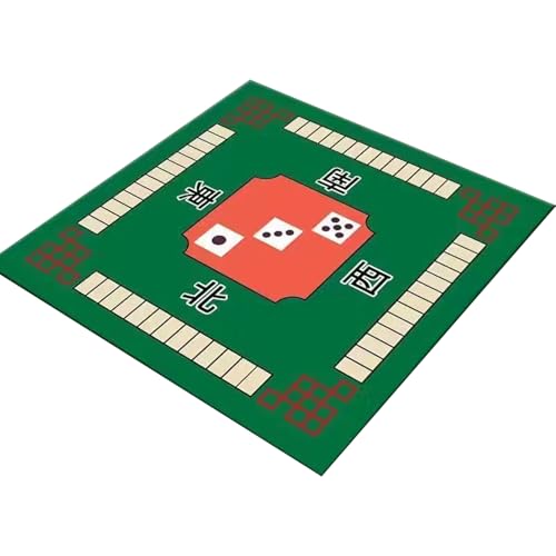 KDAMGOQE Mahjong MAT Anti-Slip Mahjong Tabelle MAT 31.5x31.5 '' Rauschreduktion Mahjong Matte für Table Wear-Resistant Mahjong Game Matte für Party-Poker, Karten, Familienbrettspiele Grün grün von KDAMGOQE