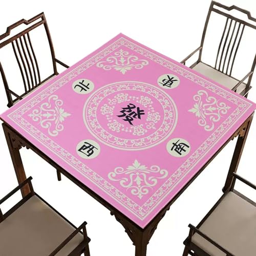 KDAMGOQE Mahjong Mat 27.6x27.6 Polyester Mahjong Tischmatte mit klaren Druckern Fade-resistente Mahjong-Matte für Tischkartenbrettfliesenspiele, Stil 1 von KDAMGOQE