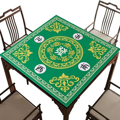 KDAMGOQE Mahjong Mat 27.6x27.6 Polyester Mahjong Tischmatte mit klaren Druckern Fade-resistente Mahjong-Matte für Tischkartenplattenfliesenspiele, Style 2 von KDAMGOQE