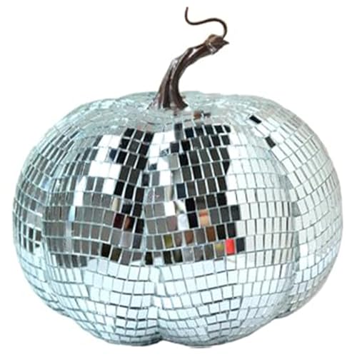 KDAMGOQE Mirror Ball Mirror Disco Ball 8 x 5 Kürbisform großer Disco -Ball Cool Cool Reflective Disco Bugs Glas Disco Ball Dekor für Home, Hochzeit, Disco -Party und Halloween -Dekorationen von KDAMGOQE