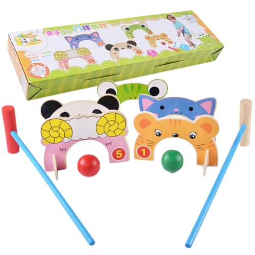 Krocket -Sets für Familien 1Set Croquet -Set umfasst Griff Wickets & Bälle, glatte interaktive Krocketspielzeugspielzeugkrocket -Sets für Familien für Kinder im Freien im Freien im Freien im Freien i von KDAMGOQE