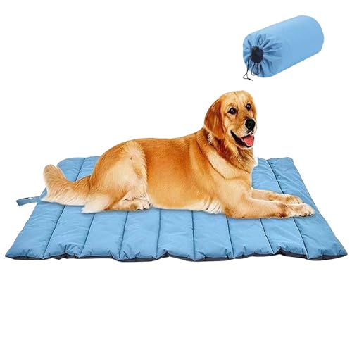 Outdoor -Hundebett 43''x27 '' Camping Hundebett Outdoor Hundematte beständig tragbares Hundebett mit Reifen ＆ Aufbewahrungstasche Easy Wischen Sie sauber für mittelgroße Hund ＆ Katze Outdoor -Hundebe von KDAMGOQE