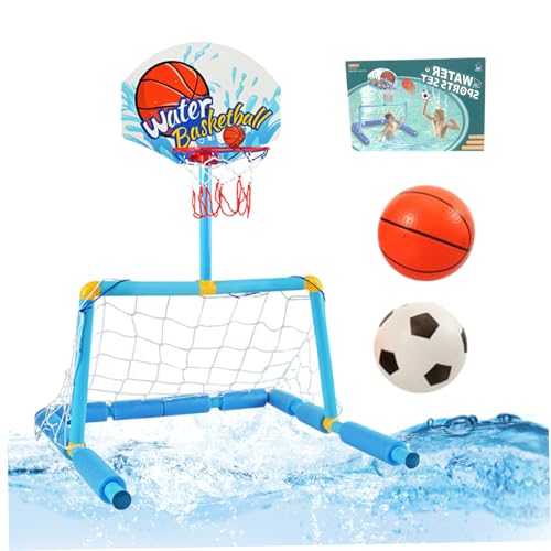 Schwimmender Basketball Hoop für Pool Basketball Hoop 3-in-1 schwimmend Basketball Hoop Mächtige Auftrieb Wasser Basketball & Fußball Schwimmbad Kinder Basketball Hoop Pool Spielspielzeug für Kinder von KDAMGOQE