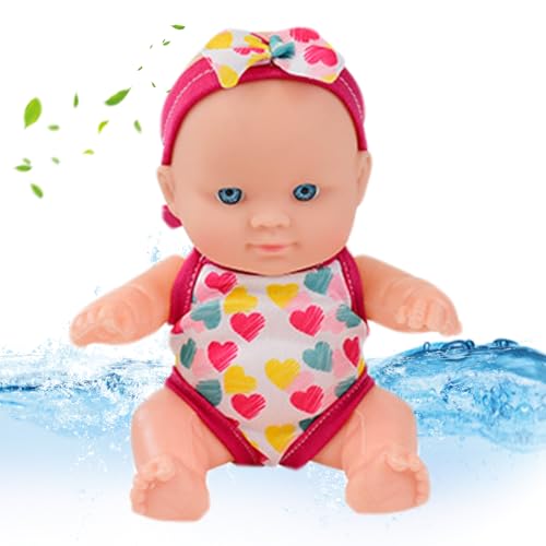 Wasser Babypuppe wasserdichte Schwimmer Puppe schwimmend Bad Babypuppe mit beweglichen Gelenken abnehmbare Badeanzüge Schwimmen Babypuppen Geschenk für Kinder Badewanne Pool Badezeit Spielstil 2 von KDAMGOQE