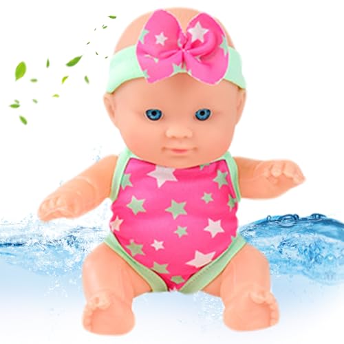 Wasser Babypuppe wasserdichte Schwimmer Puppe schwimmende Bad Babypuppe mit beweglichen Gelenken abnehmbare Badeanzüge Schwimmen Babypuppen Geschenk für Kinder Badewanne Pool Badezeit Spielstil 1 von KDAMGOQE