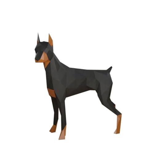 3D Doberman Dog Pinscher Three-dimensional Paper Model DIY Handmade Creative Craft Puzzles Educational Kid Toy Living Room Decor von KDOFIO