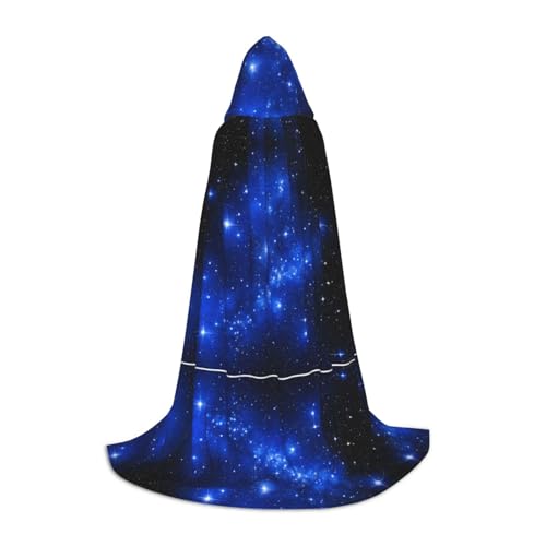 KDSEFHHCB Blauer Kapuzenumhang mit glänzendem Sternen-Aufdruck, für Teenager, Halloween, Weihnachten, Party, Cosplay, Kostüm von KDSEFHHCB