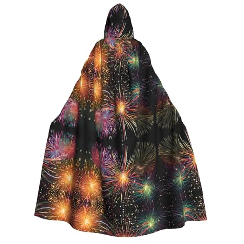 KDUBNJDS (Explosion Firework 3D) Halloween-Kapuzenumhang, Unisex, Vampir-Hexenumhang für Erwachsene, Maskerade, Party, Cosplay, Kostüme, Ostern von KDUBNJDS