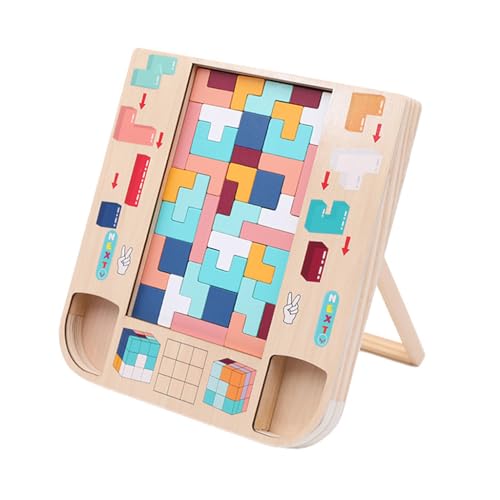 Multifunktional Montessori Spielzeug 3D-Piecing Bricks Tangram Puzzle Holzspielzeug 3-in-1 Muster blockiert Brain Teasers Gehirntraining Lernspielzeug für Jungen Mädchen Kinder von KDXYSL